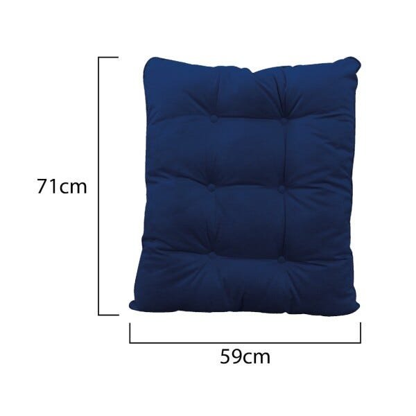 Kit Almofadas para Poltrona e Puff Costela Suede Azul Marinho - Amarena Móveis - 3
