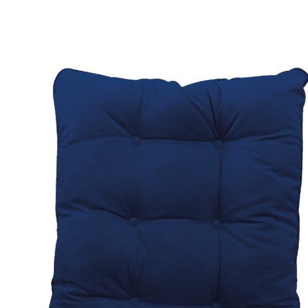 Kit Almofadas para Poltrona e Puff Costela Suede Azul Marinho - Amarena Móveis - 4