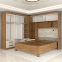 Ver imagem 5 de Guarda-roupa Casal Modulado com Cama Belgrado 11 Portas 6 Gavetas Cinamomo/off White - Panorama Móve