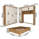 Ver imagem 4 de Guarda-roupa Casal Modulado com Cama Belgrado 11 Portas 6 Gavetas Cinamomo/off White - Panorama Móve