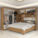 Ver imagem 2 de Guarda-roupa Casal Modulado com Cama Belgrado 11 Portas 6 Gavetas Cinamomo/off White - Panorama Móve