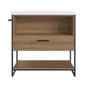 Ver imagem 3 de Gabinete para Banheiro 80cm com Lavatório P1008 Placa e Ponto- Preto/mel