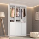 Ver imagem 1 de Guarda-Roupa 3 Módulos Roupeiro Closet Sapateira 1 Porta Branco Versatille