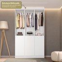 Ver imagem 5 de Guarda-Roupa 3 Módulos Roupeiro Closet Sapateira 1 Porta Branco Versatille