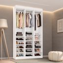 Ver imagem 6 de Guarda-Roupa 3 Módulos Roupeiro Closet Sapateira 1 Porta Branco Versatille