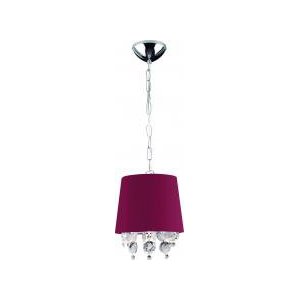 Pendente São Paulo 1 luz E27 cúpula peq. VI (vinho) 22Ø x 100cm LLUM Bronzearte
