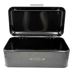 Porta Pão em Metal com Tampa Preto 42cm - 3