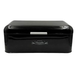 Porta Pão em Metal com Tampa Preto 42cm - 1