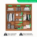 Ver imagem 3 de Guarda-roupa Casal 6 Portas 2 Gavetas Recife Sallêto Móveis