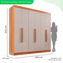 Ver imagem 4 de Guarda-roupa Casal 6 Portas 2 Gavetas Recife Sallêto Móveis
