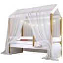 Ver imagem 1 de Cama Montessori Exclusiv Fio de Luz Colchão e Voal Branco