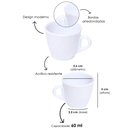 Ver imagem 2 de Kit 6 Xicaras em Acrílico Cristal de Café - Chá Decor - Branca