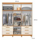 Ver imagem 2 de Guarda Roupa Casal Triton Plus 11 Portas com Espelho e Cômoda Sapateira Duetto Cinamomo Off White -