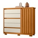 Ver imagem 5 de Guarda Roupa Casal Triton Plus 11 Portas com Espelho e Cômoda Sapateira Duetto Cinamomo Off White -