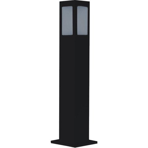 Poste Ornamental Balizador Quadrado Pst 412-30 Preto com Diferencial Decorativo 30cm Bivolt