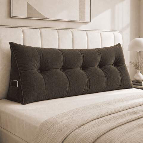 Almofada Encosto Triangular Cama Leitura Cabeceira Suede