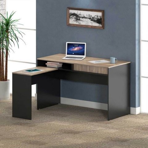 Mesa Retangular Dinâmica New City Calvin com Preto ( 135x123x78 )