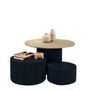 Ver imagem 2 de Kit 3 Mesas Decorativas Lua em Madeira Maciça - Ébano