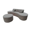 Ver imagem 5 de Sofá Modular Orgânico Monterrey 260cm + Puff Bouclé Cinza Claro