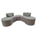 Ver imagem 6 de Sofá Modular Orgânico Monterrey 260cm + Puff Bouclé Cinza Claro