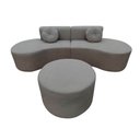 Ver imagem 4 de Sofá Modular Orgânico Monterrey 260cm + Puff Bouclé Cinza Claro