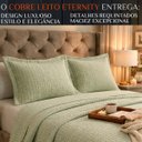 Ver imagem 2 de Cama Posta King Eternity Colcha Luxo Algodão Bordado 3 Pçs:verde