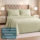 Ver imagem 5 de Cama Posta King Eternity Colcha Luxo Algodão Bordado 3 Pçs:verde