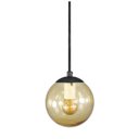 Ver imagem 2 de Pendente Preto C/ Globo de Vidro Âmbar de 14cm + Led 2w