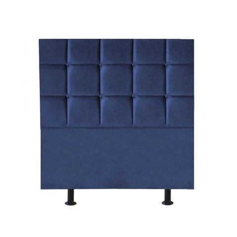 Cabeceira Estofada Cama Box Solteiro 100cm Espanha Suede Azul- Mabe Magazine