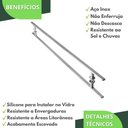Ver imagem 3 de Puxador Aço Inox Escovado para Porta de Vidro 180 Cm M.s