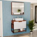 Ver imagem 1 de Conjunto de Banheiro New Cube 0,80cm Cinamomo/br Frisado