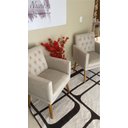 Ver imagem 5 de Kit Clássico 2 Poltronas Cadeira para Sala de Espera Resistente Recepção Pés de Madeira