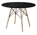 Ver imagem 1 de Mesa Eiffel Wood Tampo De Madeira 90 Cm Preto Pés Madeira