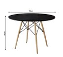 Ver imagem 2 de Mesa Eiffel Wood Tampo De Madeira 90 Cm Preto Pés Madeira
