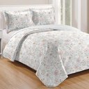 Ver imagem 1 de Kit Cobre Leito Colcha Casa Scarpa Mix Queen Estampado Dupla Face Floral 3 Peças - Joice