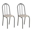 Ver imagem 1 de Kit 2 Cadeiras de Cozinha Califórnia Estampado Rattan Bege Pés de Ferro Preto - Pallazio