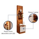 Ver imagem 5 de Kit 2 Mesas de Cabeceira com LED Nicho Torre em MDP 25mm para Quarto - Movelove Jequitiba/Off White