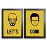 Kit com dois quadros - Série Breaking Bad - Lets Cook - Walter White e Jesse Pinkman - a4 24x33cm -  - 1