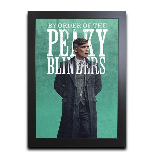 Quadro Série Peaky Blinders - Tommy Shelby - 24x33cm - verde - com vidro fosco - 1