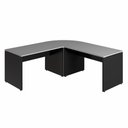 Ver imagem 2 de Mesa L Escritório 190cm X 70cm Pés Painel F5 Office Cor:cinza Sagrado com Preto
