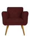 Ver imagem 2 de Poltrona Decorativa Estofada Para Sala de Visitas Isabella Suede Vermelho Bordô - LM DECOR