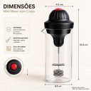 Ver imagem 5 de Mini Mixer Elétrico com Copo Mixer Eletrico de Mao Espumador Vidro Borossilicato Portátil Inox