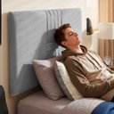 Ver imagem 5 de Cabeceira Painel Estofada Nevada Suede Cinza Solteiro 90cm para Cama Box