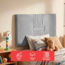 Ver imagem 4 de Cabeceira Painel Estofada Nevada Suede Cinza Solteiro 90cm para Cama Box