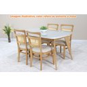 Ver imagem 2 de Mesa Tayla Tampo Vidro Fendi Claro Base Amêndoa 160cm - 69567