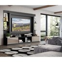 Ver imagem 2 de Estante Com Suporte Tv 65" Prateleiras C/ Espelho Oslo Multimóveis V3385 Preto/Lacca Fumê