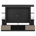 Ver imagem 3 de Estante Com Suporte Tv 65" Prateleiras C/ Espelho Oslo Multimóveis V3385 Preto/Lacca Fumê