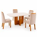 Ver imagem 6 de Sala de Jantar 130x90 Olivia 4 Cadeiras Bom Pastor Base Naturale Cadeiras Bege