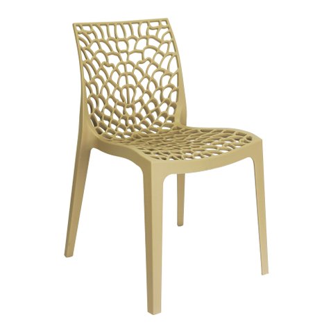 Cadeira Gruvyer Design Cozinha Sala de Estar Jantar Bege