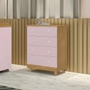 Ver imagem 2 de Cômoda Lara em Mdf Premium Compacta com Design Clean:nature/rosa